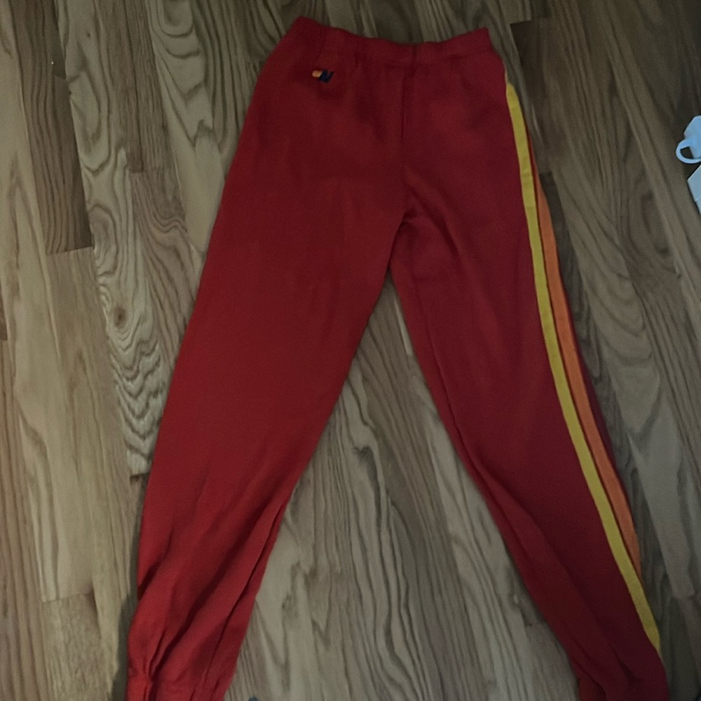 red cute sweat pants